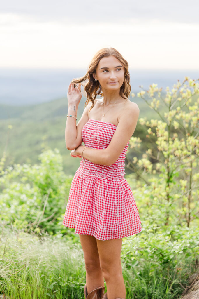 Shenandoah National Park senior photography session with mountain backdrop