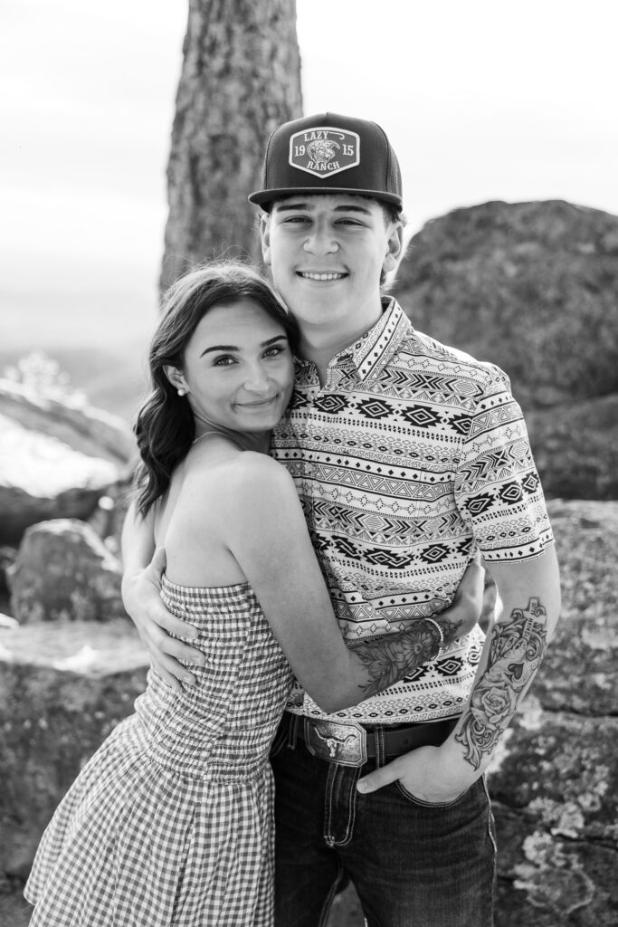 Natural, candid couple session in Shenandoah National Park at sunrise